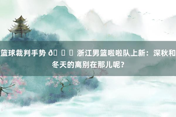 篮球裁判手势 😍浙江男篮啦啦队上新：深秋和冬天的离别在那儿呢